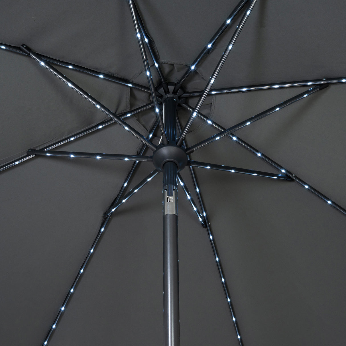 Parasol LED inclinable de 2,7 m – Gris