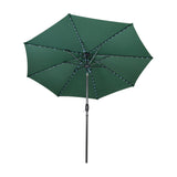 Parasol LED inclinable de 2,7 m – Verde