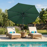 Parasol LED inclinable de 2,7 m – Verde
