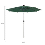 Parasol LED inclinable de 2,7 m – Verde