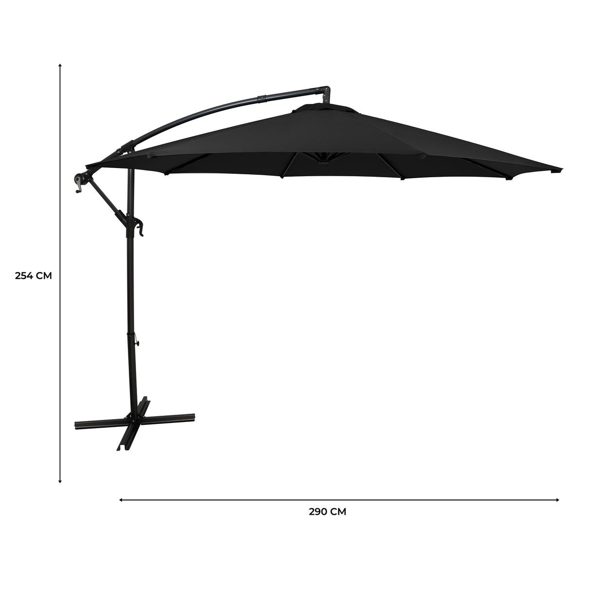 Parasol Excéntrico de 3 m – Negro