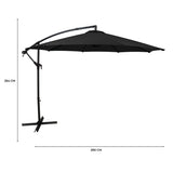 Parasol Excéntrico de 3 m – Negro