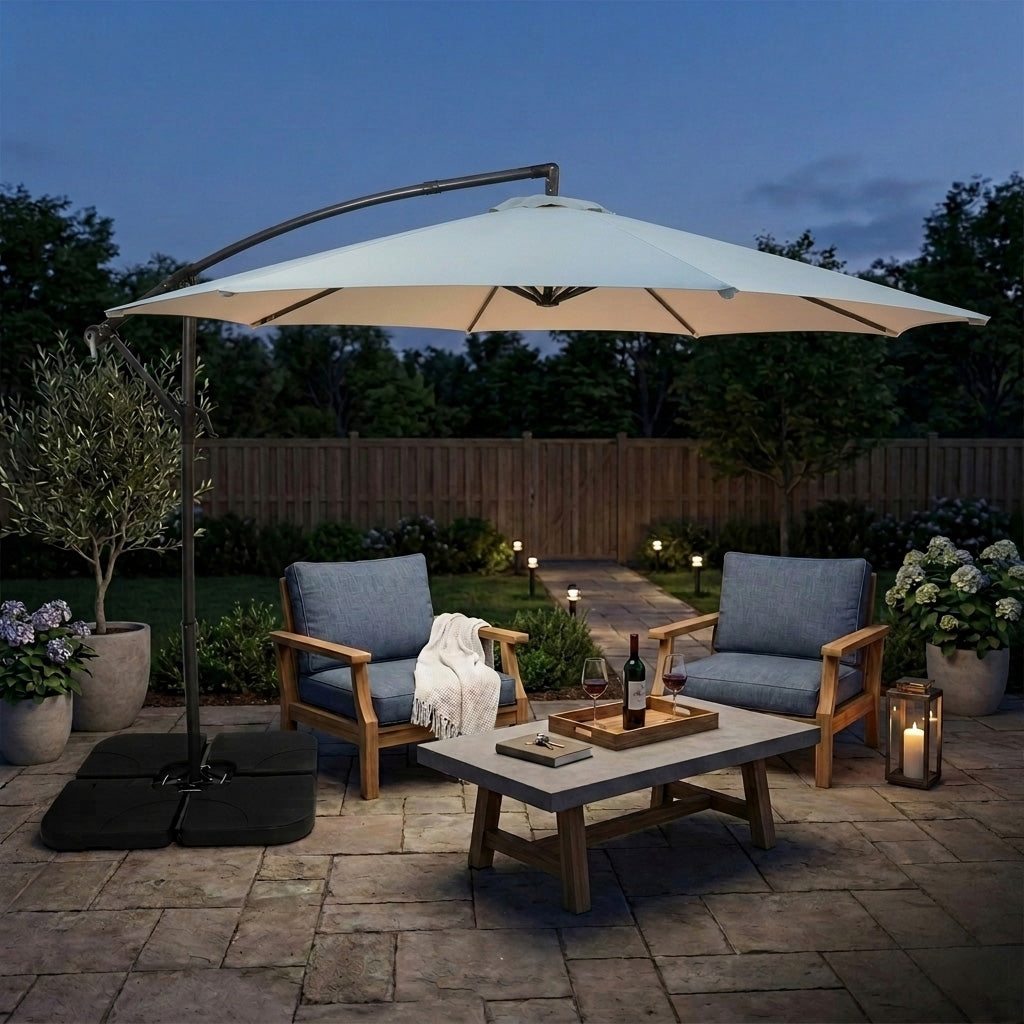 Parasol Excéntrico de 3 m – Crema