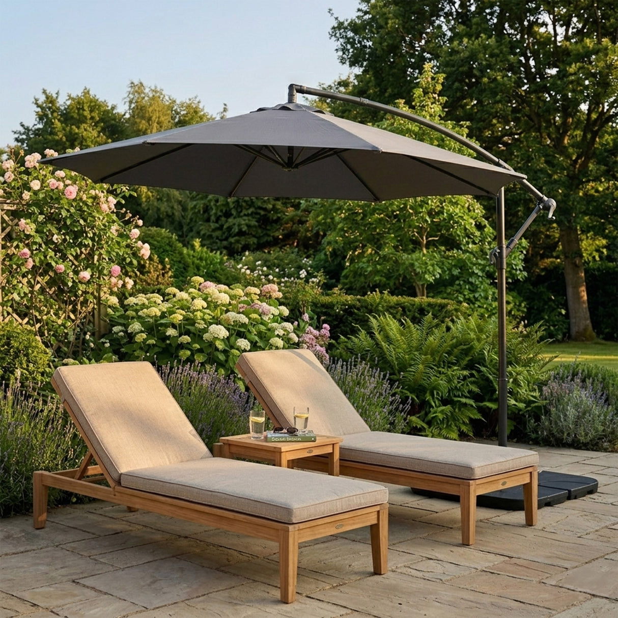 Parasol Excéntrico de 3 m – Gris