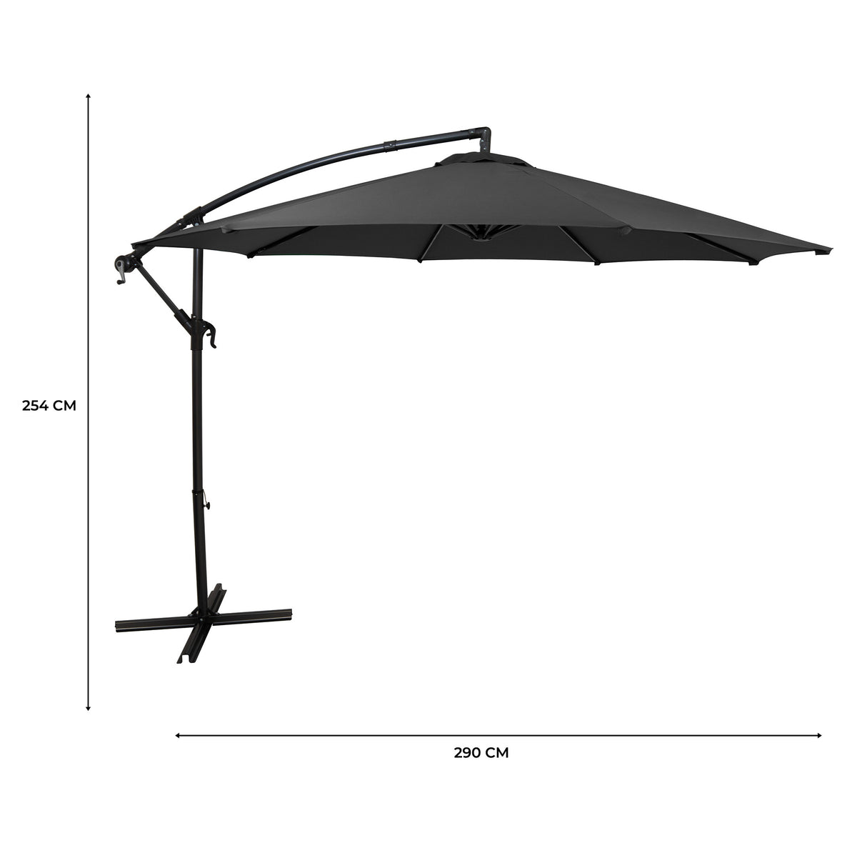Parasol Excéntrico de 3 m – Gris