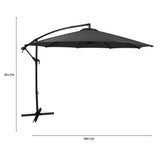 Parasol Excéntrico de 3 m – Gris