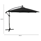 Parasol Excéntrico LED de 3 m – Negro