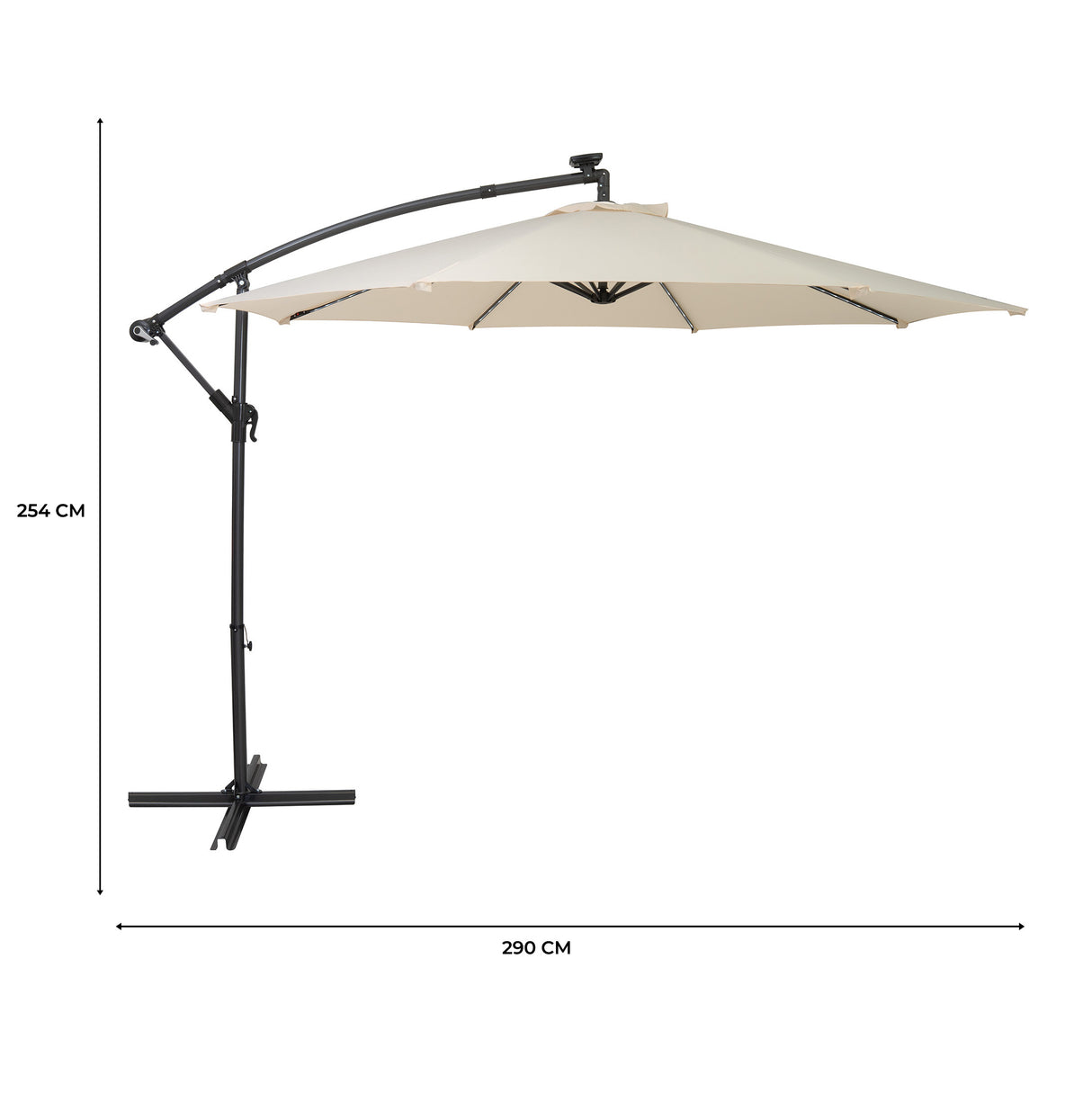 Parasol Excéntrico LED de 3 m – Crema