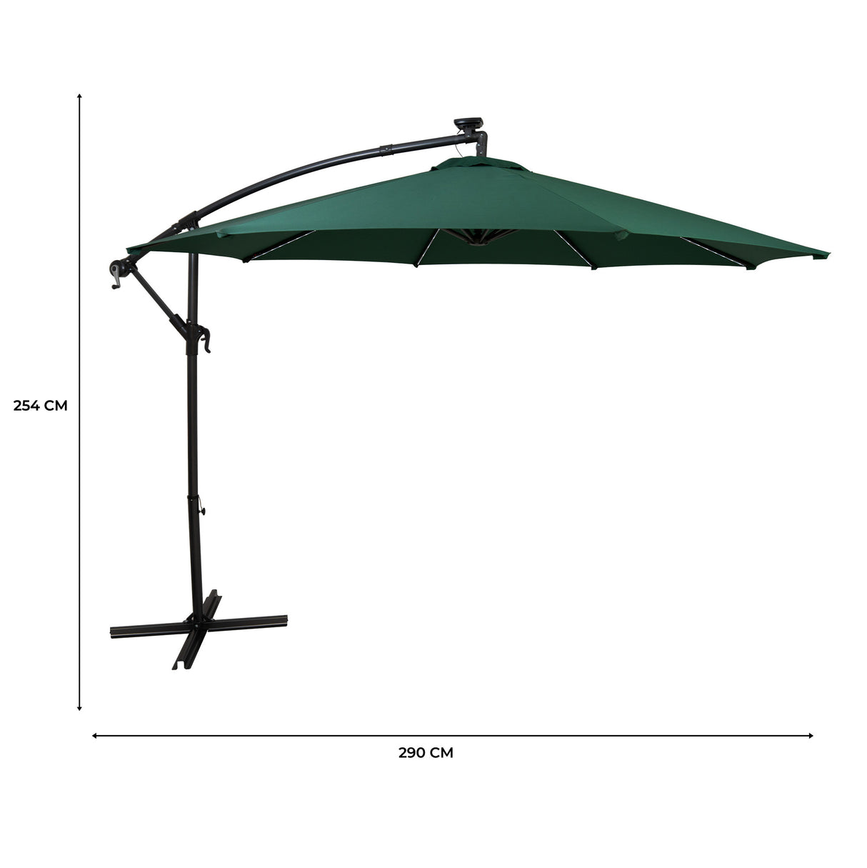 Parasol Excéntrico LED de 3 m – Verde