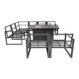 Conjunto de Jardín de Aluminio para 7 Personas con Mesa Brasero