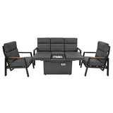 Conjunto de Muebles Reclinables para 5 Personas con Mesa Brasero