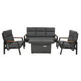 Conjunto de Muebles Reclinables para 5 Personas con Mesa Brasero