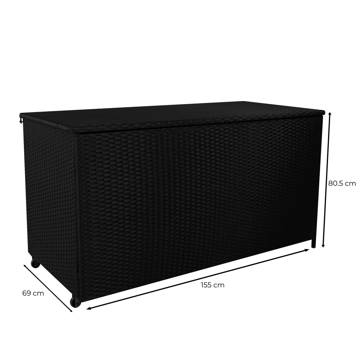Baúl de Almacenaje de Ratán 700L – Negro