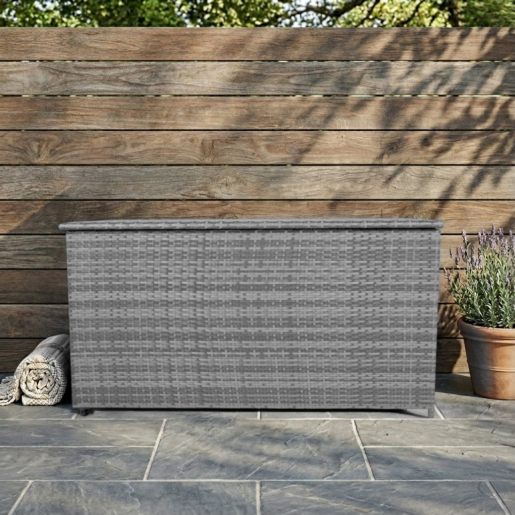 Baúl de Almacenaje de Ratán 700L – Gris