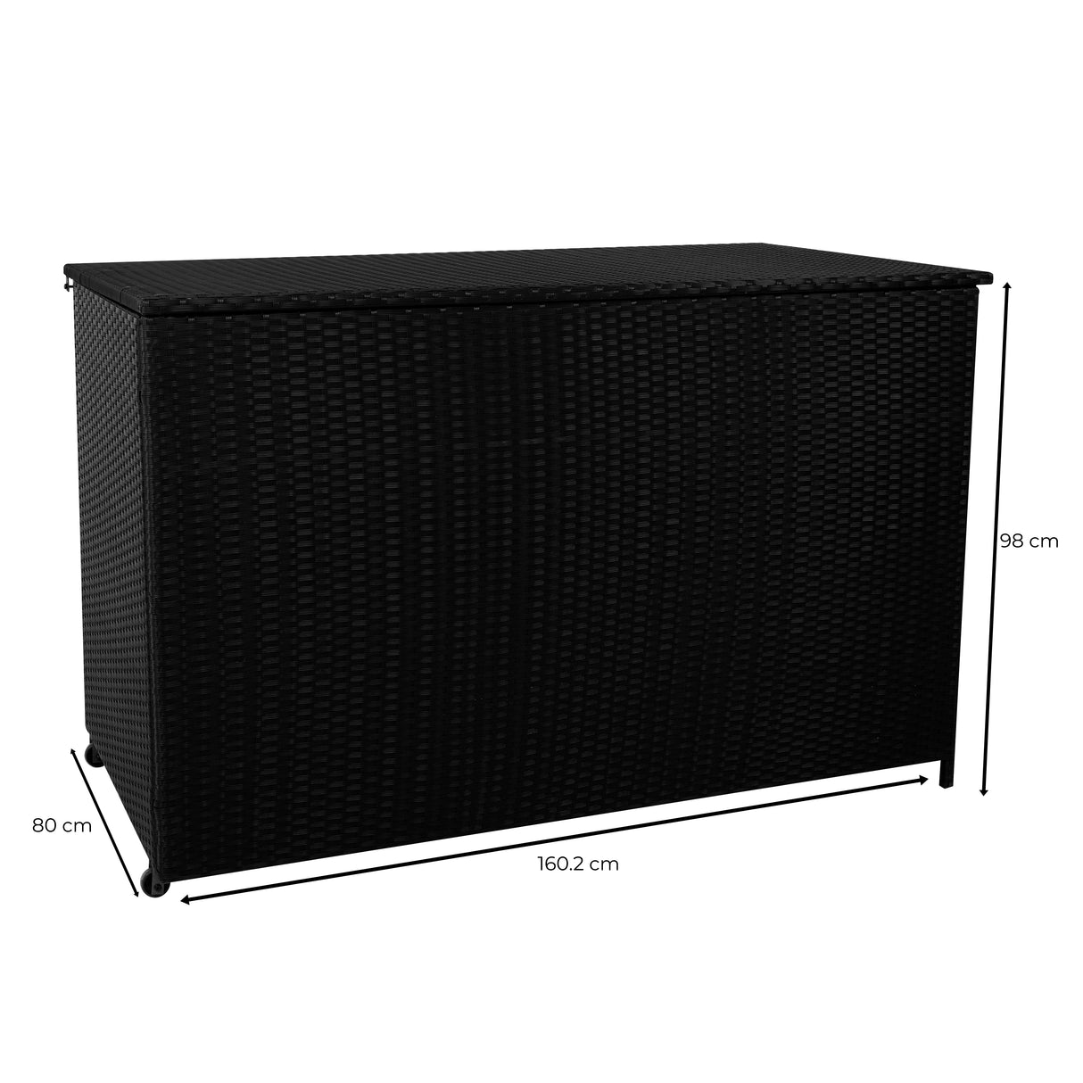 Baúl de Almacenaje de Ratán 996L – Negro