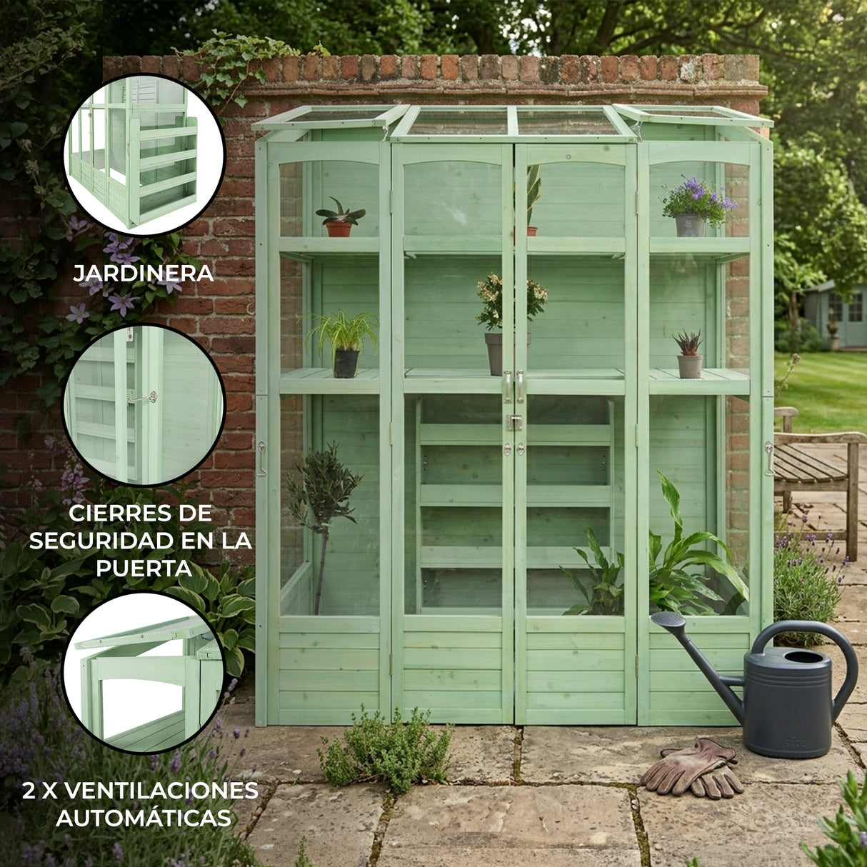 Invernadero de Madera Estilo Victoriano - Verde