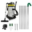 Kit de limpieza de canalones con aspiradora de 60L, tubos extensibles de metal plateado y cámara 4K, ideal para limpieza eficiente