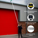 Kit de Limpieza de Canalones con Aspiradora 60L, Tubos Extensibles y Cámara 4K