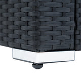 Conjunto de Ratán con Sofá Rinconera y Mesa de Madera Sintética – Negro
