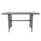 Conjunto de Ratán con Sofá Rinconera y Mesa de Madera Sintética – Gris