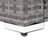 Conjunto de Ratán con Sofá Rinconera y Mesa de Madera Sintética – Gris