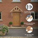 Kit de Marquesina de Entrada de Roble Macizo – 125 cm
