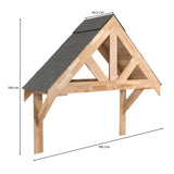 Kit de Marquesina de Entrada de Roble Macizo – 140 cm