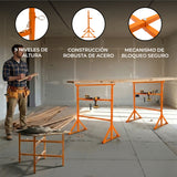Pack de 4 Caballetes de obra + 5 Soportes para Tablero de Mampostería de 75 cm