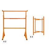 Pack de 2 Caballetes de obra + 3 Soportes para Tablero de Mampostería de 75 cm