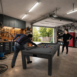 Mesa de Juegos 7 en 1 (Gris) con Set de Dardos y Luz LED