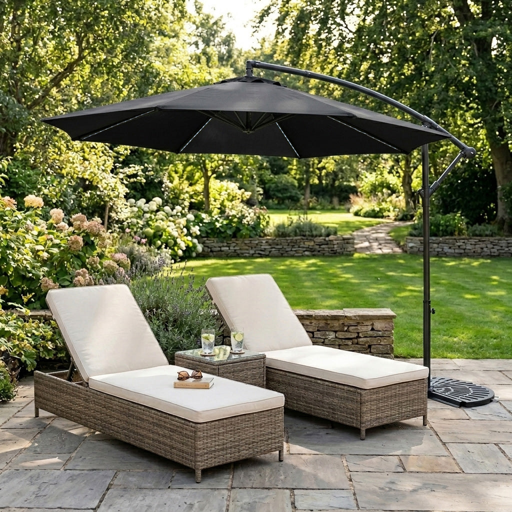 Base para Parasol Excéntrico de 2 Piezas – Forma Abanico