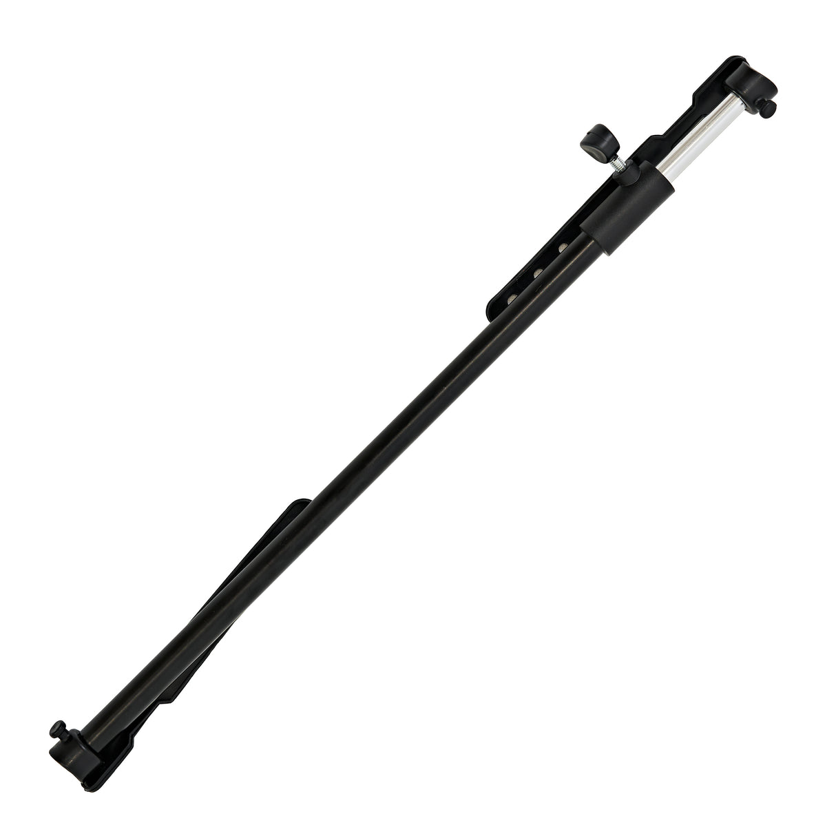 Soporte de reparación para bicicletas en color negro y plateado, con un diseño ajustable y superficie lisa para mayor estabilidad