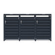 Armario Metálico Triple para Cubos de Basura - Antracita