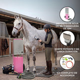 Ducha Portátil para Caballos y Esquiladora Inalámbrica - Rosa