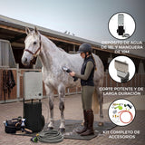 Ducha Portátil para Caballos y Esquiladora Inalámbrica - Negra