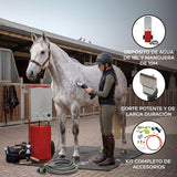 Ducha Portátil para Caballos y Esquiladora Inalámbrica - Roja