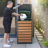 Armario Metálico Individual para Cubo de Basura - Antracita y Efecto Madera - view 12
