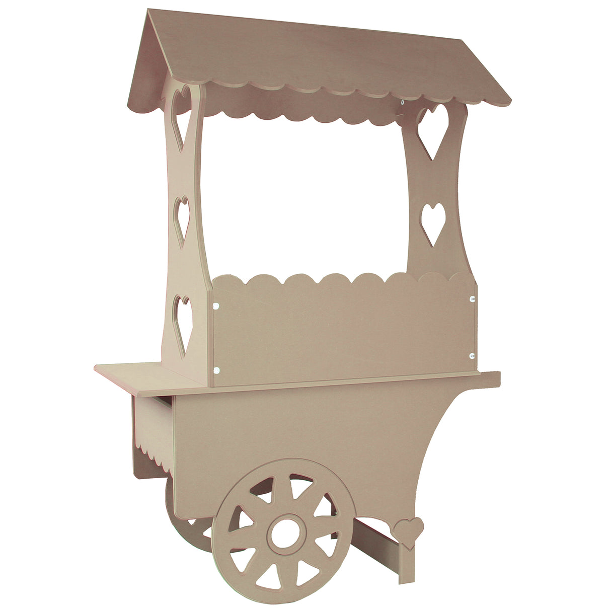 KuKoo Carrito de Dulces de Madera MDF 199cm para matrimonio, cumpleaños y bautismo