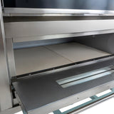 Horno comercial grande para pizza KuKoo con interior de acero inoxidable y piedra para hornear, ideal para pizzerías y restaurantes