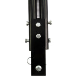 Rodillo de jardín remolcable T-Mech de 120 L, con estructura metálica negra, tornillos brillantes y diseño robusto para facilitar el uso