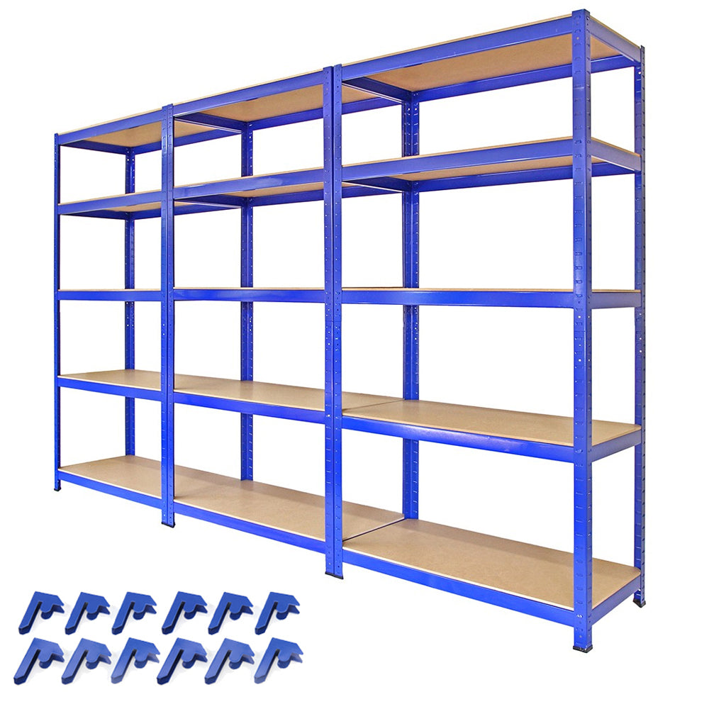 3 Estanterías T-Rax de Acero Sin Tornillos Azules 90cm de Ancho