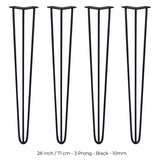 4 Patas de Horquilla SkiSki Legs 71cm Acero Negro 3 Dientes 10mm