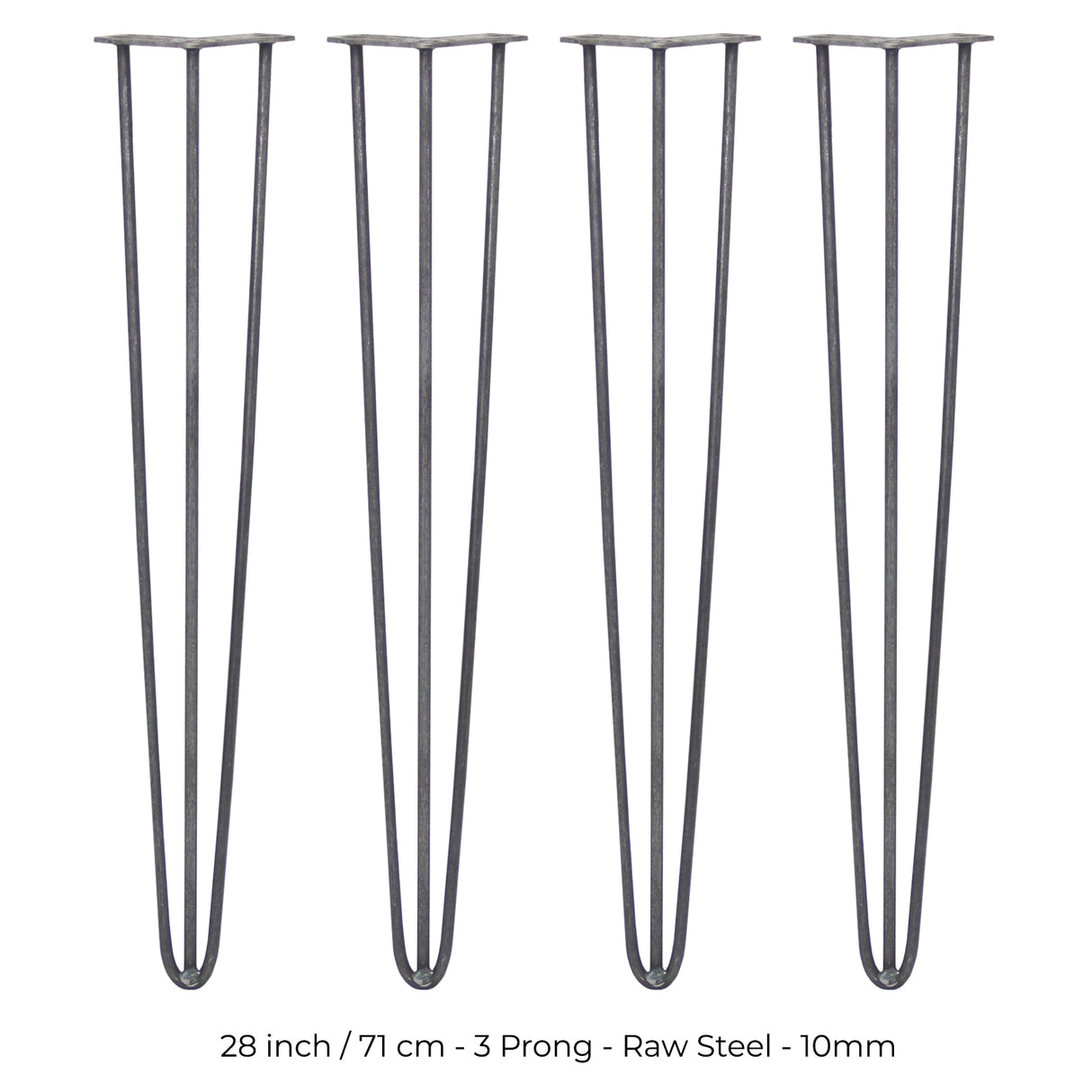 4 Patas de Horquilla SkiSki Legs 71cm Acero Natural 3 Dientes 10mm