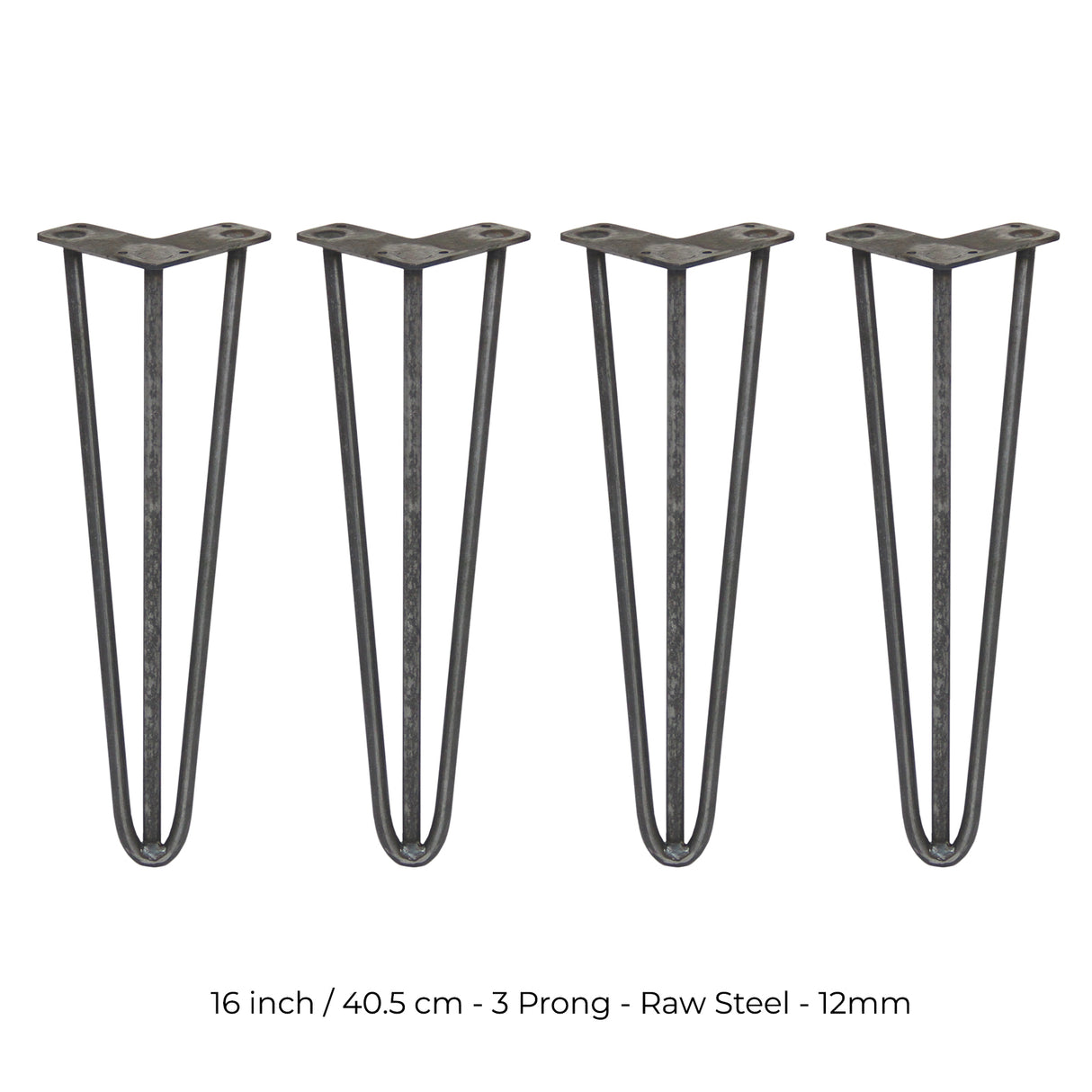 4 Patas de Horquilla SkiSki Legs 40,6cm Acero Natural 3 Dientes 12mm