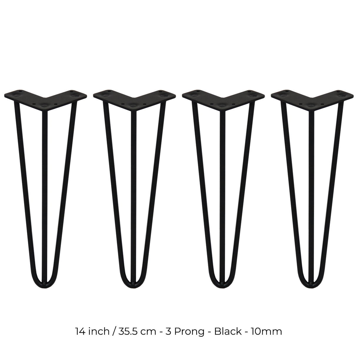 4 Patas de Horquilla SkiSki Legs 35,5cm Acero Negro 3 Dientes 10mm