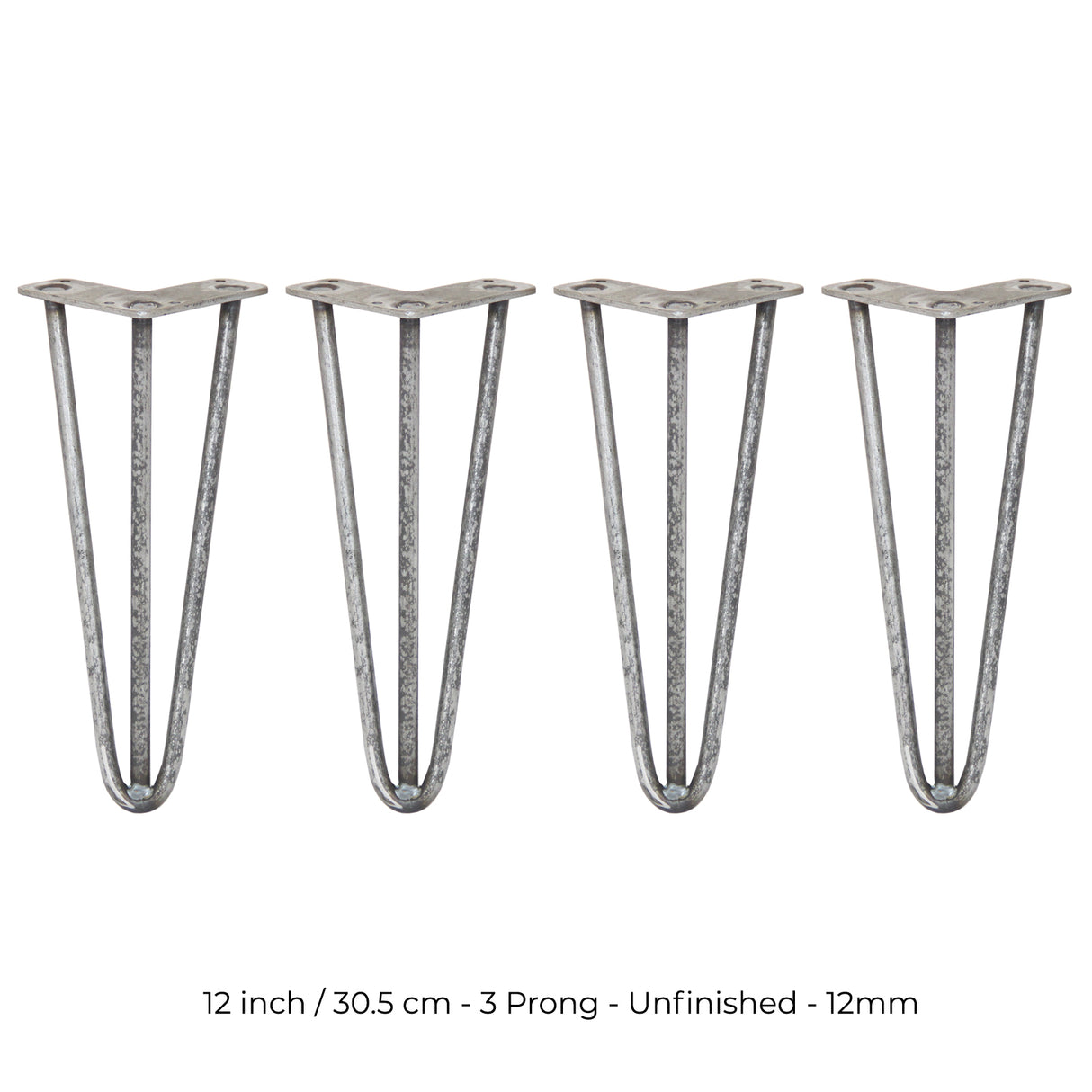 4 Patas de Horquilla SkiSki Legs 30,5cm Acero Natural 3 Dientes 12mm