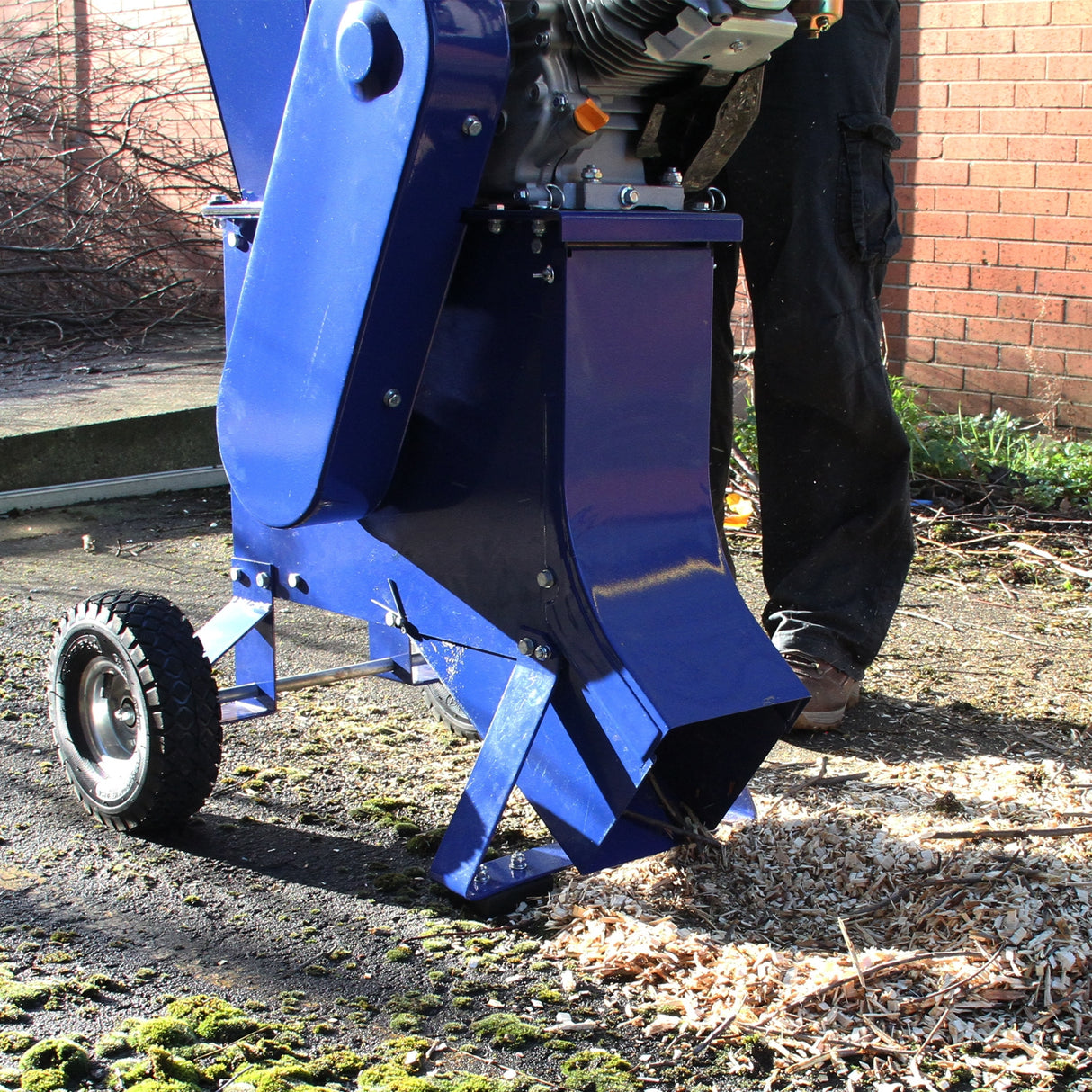 Cortadora de Troncos 5T y Astilladora de Madera 15HP Trituradora de Madera 2000W Motor Hidráulico 3L