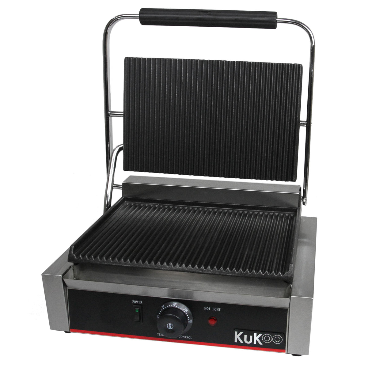 Sandwichera Comercial Acero Inoxidable de Placa Acanalada 2,2kW Dos Bandejas