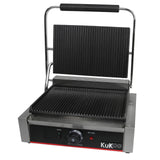 Sandwichera Comercial Acero Inoxidable de Placa Acanalada 2,2kW Dos Bandejas