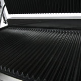 Sandwichera Comercial Acero Inoxidable de Placa Acanalada 2,2kW Dos Bandejas